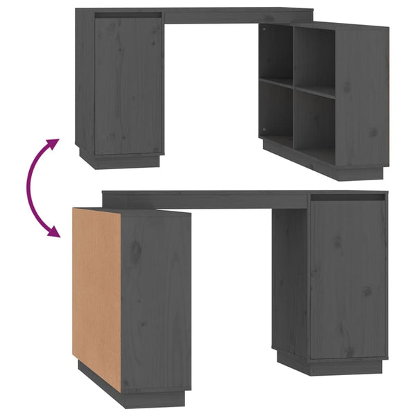 Työpöytä harmaa 110x50x75 cm täysi mänty