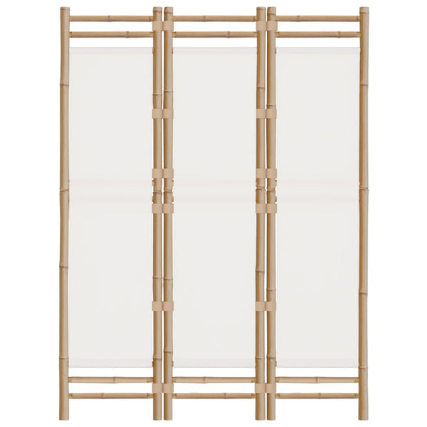 Kokoontaitettava tilanjakaja 3 paneelia 120 cm bambu ja kangas