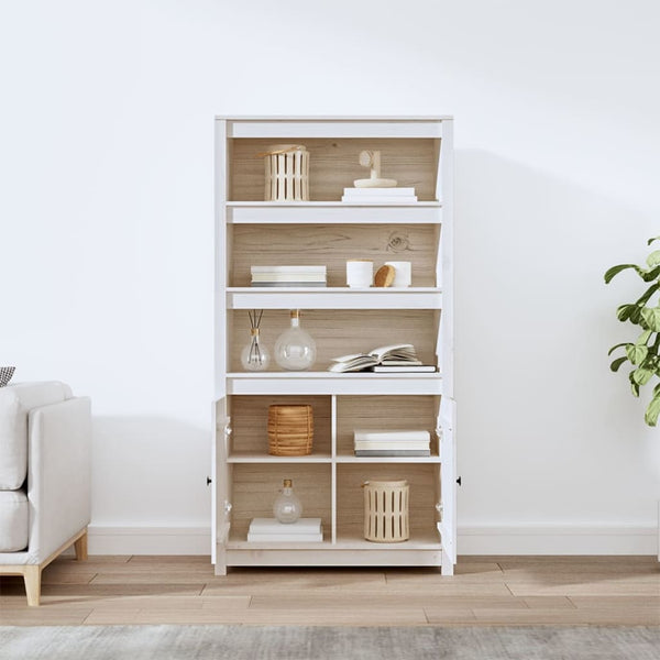 Kaappi valkoinen 80x35x154 cm täysi mänty