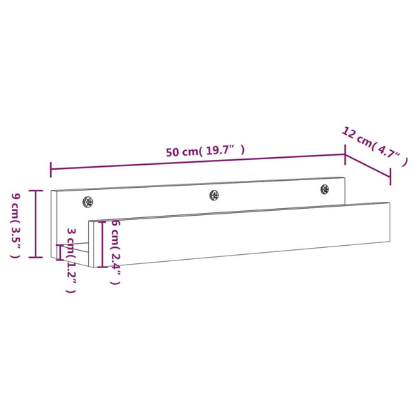 Seinähyllyt Ortans 50x12x9cm (2 kpl mänty)