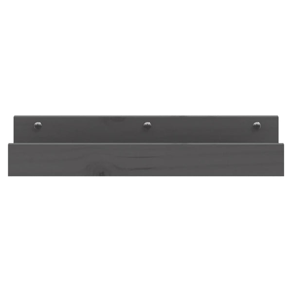 Seinähyllyt 2 kpl harmaa 50x12x9 cm täysi mänty