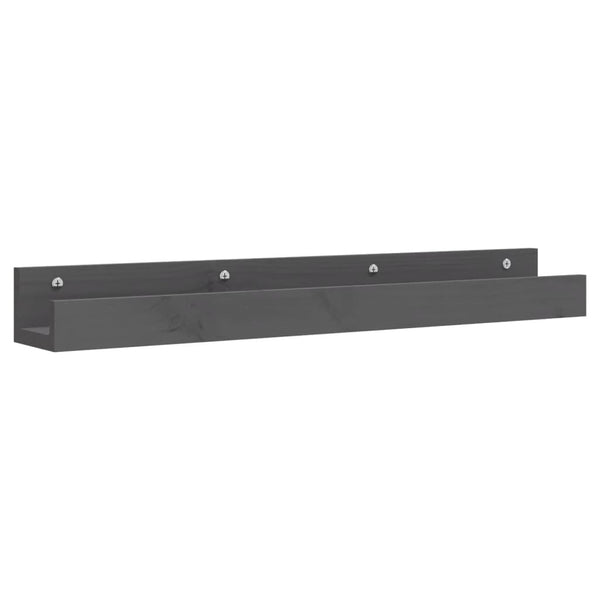 Seinähyllyt 2 kpl harmaa 80x12x9 cm täysi mänty