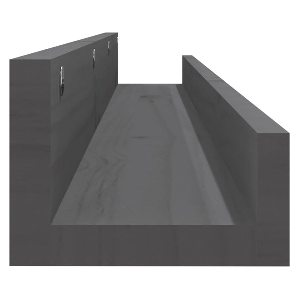 Seinähyllyt 2 kpl harmaa 110x12x9 cm täysi mänty