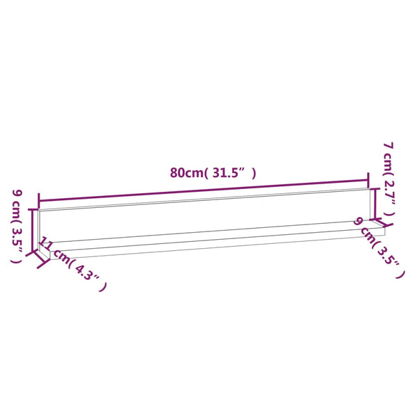 Seinähyllyt Ducan 80x11x9cm (2 kpl mänty)