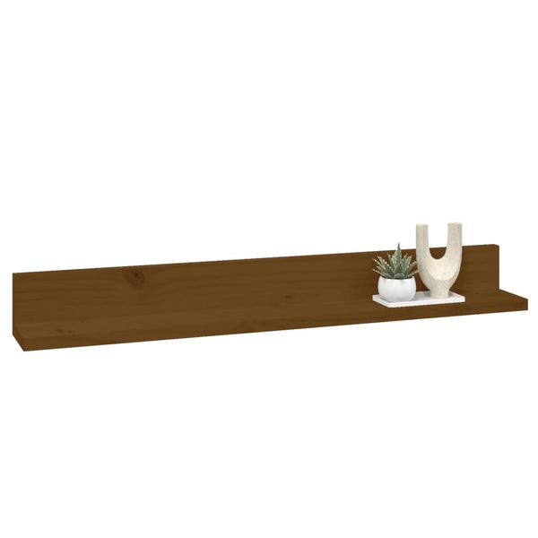 Seinähyllyt 2 kpl hunajanruskea 80x11x9 cm täysi mänty