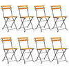 Kokoontaitettavat puutarhatuolit Vizon (8 kpl teräs/akasiapuu)
