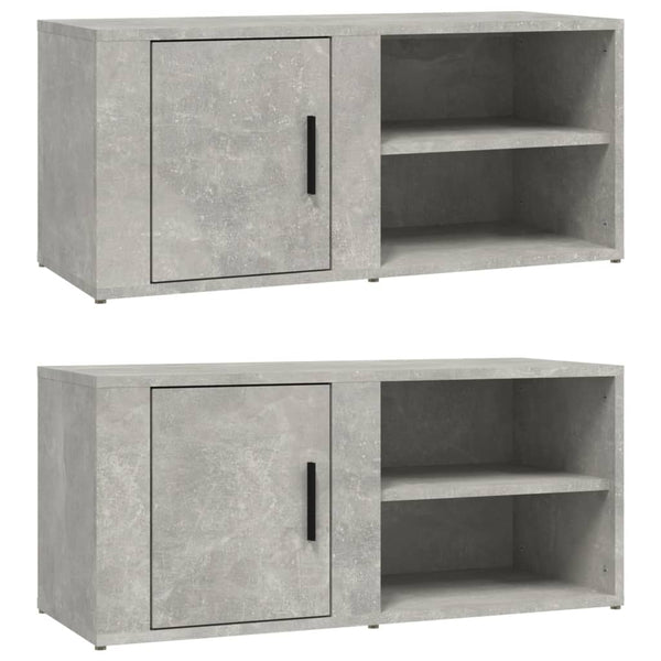 Seinäkaapit 2 kpl betoninharmaa 80x31,5x36 cm tekninen puu