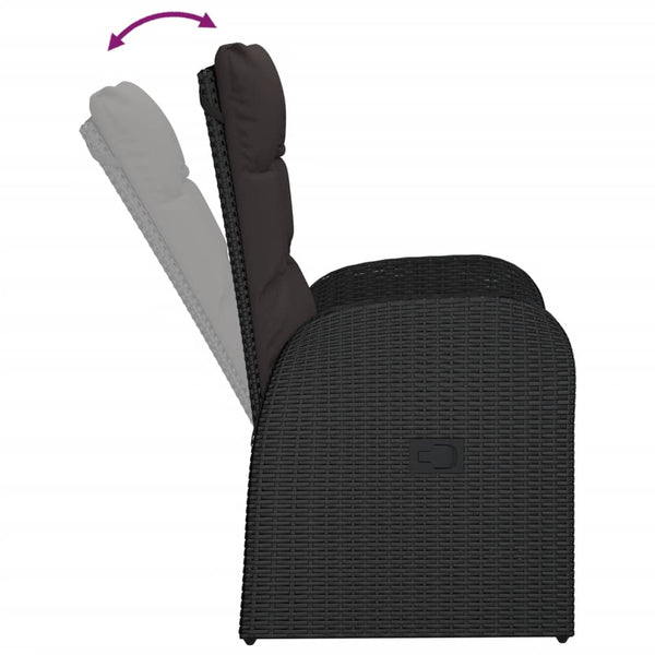 Musta ulkolepotuolit pehmusteilla Axentie (2 kpl polyrottinki)