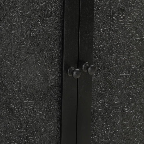 Senkki musta 55x30x77 cm täysi mangopuu ja rauta