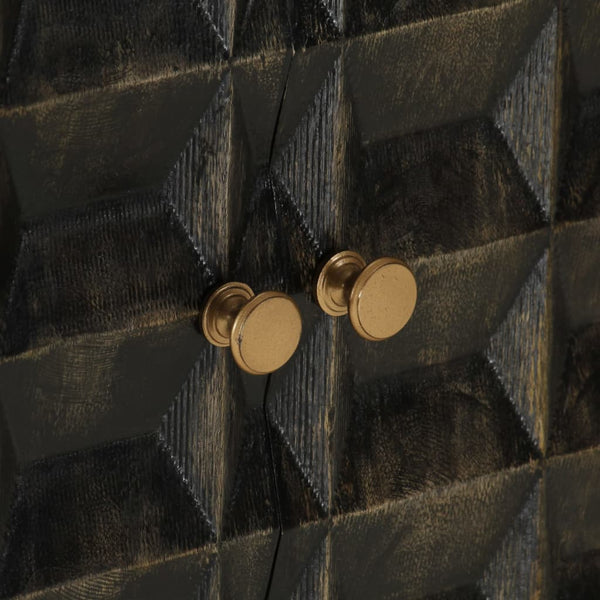 Senkki musta 55x34x75 cm täysi mangopuu ja rauta