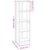 4-tasoinen Kirjahylly harmaa Sonoma 40x24x143 cm tekninen puu
