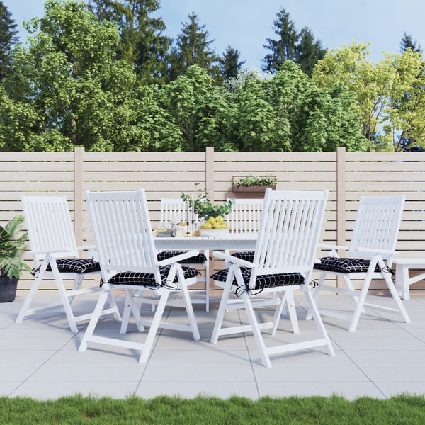 Istuintyynyt 6 kpl musta ruutukuvio 40x40x7 cm kangas