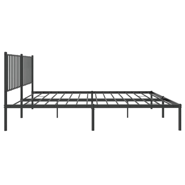 Musta metallinen sängynrunko päädyllä Necsoiu 160x200cm