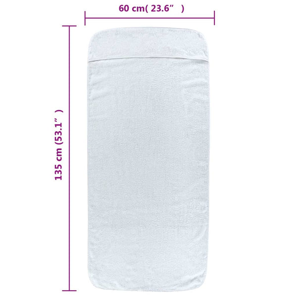 Rantapyyhkeet 2 kpl valkoinen 60x135 cm kangas 400 GSM