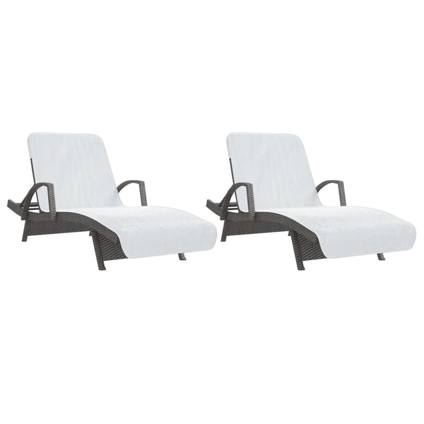 Rantapyyhkeet 2 kpl valkoinen 75x200 cm kangas 400 GSM