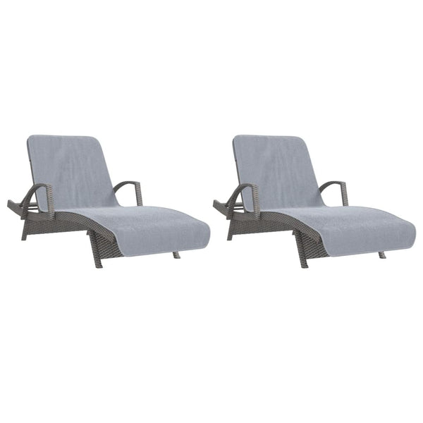 Rantapyyhkeet 2 kpl harmaa 75x200 cm kangas 400 GSM