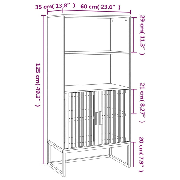 Kaappi valkoinen 60x35x125 cm tekninen puu