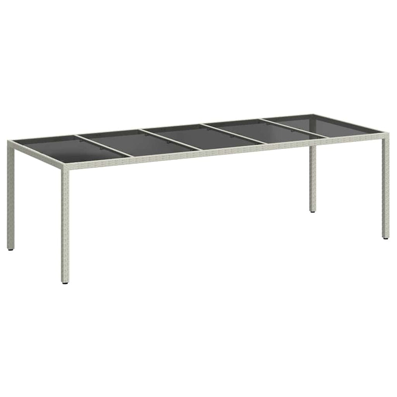Valkoinen puutarhapöytä Iboica 250x100x75cm (polyrottinki ja lasi)
