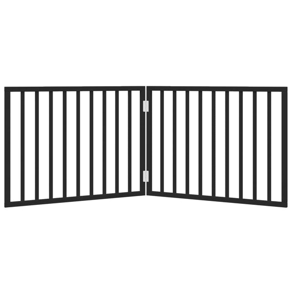 Koiraportti kokoontaittuva 2 paneelia musta 160 cm poppelipuu