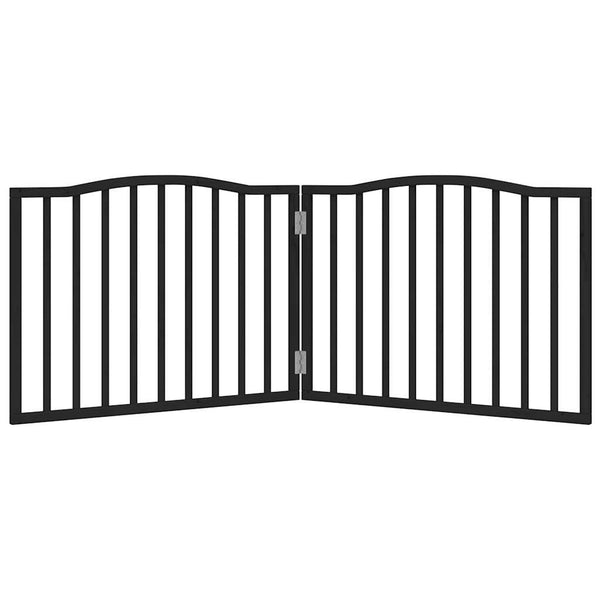 Koiraportti kokoontaittuva 2 paneelia musta 160 cm poppelipuu