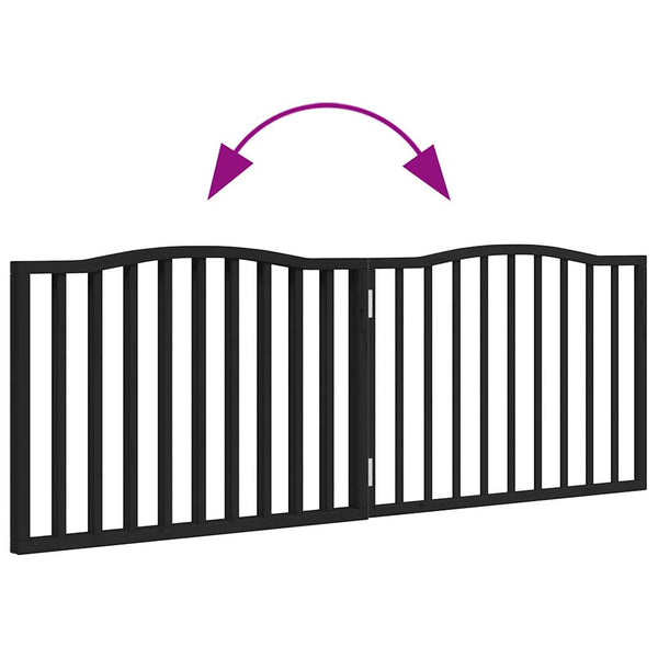 Koiraportti kokoontaittuva 2 paneelia musta 160 cm poppelipuu