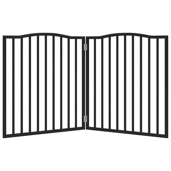 Koiraportti kokoontaittuva 2 paneelia musta 160 cm poppelipuu