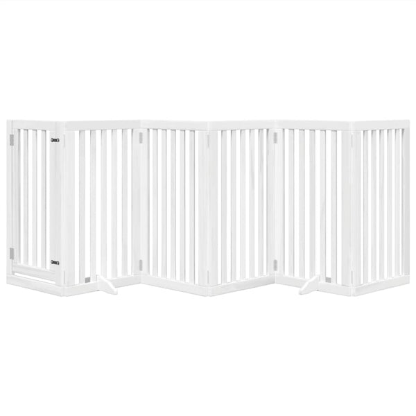 Koiraportti kokoontaittuva 6 paneelia valk. 300 cm poppelipuu