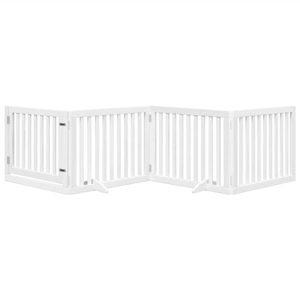 Koiraportti kokoontaittuva 4 paneelia valk. 320 cm poppelipuu