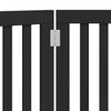 Koiraportti kokoontaittuva 3 paneelia musta 150 cm poppelipuu