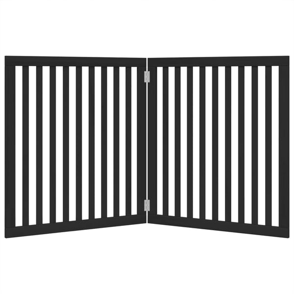 Koiraportti kokoontaittuva 2 paneelia musta 160 cm poppelipuu