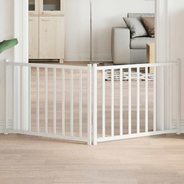 Valkoinen koiraportti taitettava Cremenasiu 160cm (2 paneelia, kuusi)