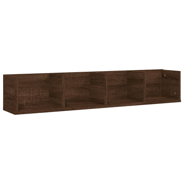 CD-hylly ruskea tammi 100x18x18 cm tekninen puu
