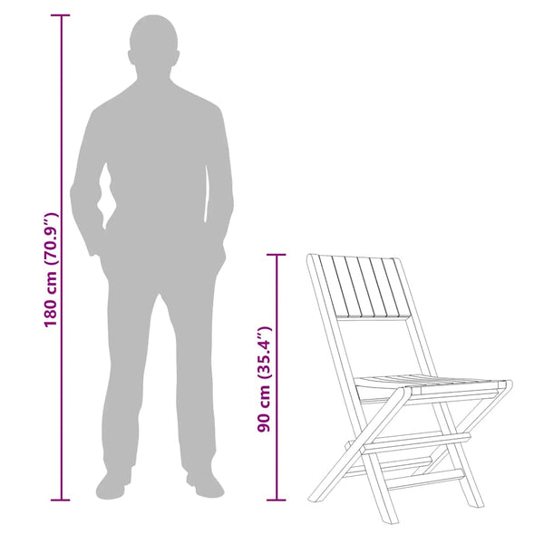 Kokoontaitettavat puutarhatuolit Ayanna 47x61x90cm (6 kpl, tiikki)