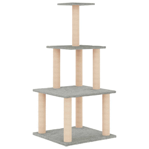 Kissan kiipeilypuu sisal- raapimispylväillä vaaleanharm. 111 cm