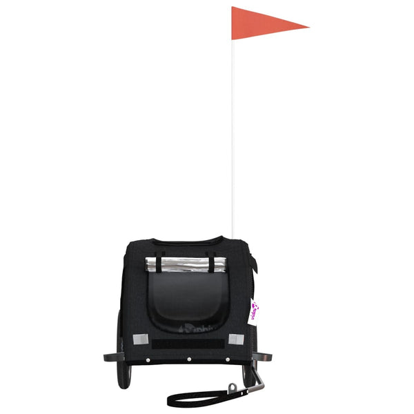 Lemmikinkuljetuskärry polkupyörään musta kangas ja rauta