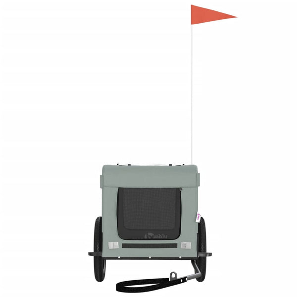 Lemmikinkuljetuskärry polkupyörään harmaa/musta kangas ja rauta