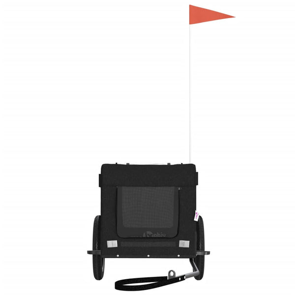 Lemmikinkuljetuskärry polkupyörään musta kangas&rauta