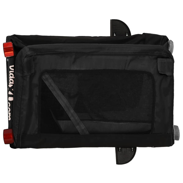 Lemmikinkuljetuskärry polkupyörään musta kangas&rauta