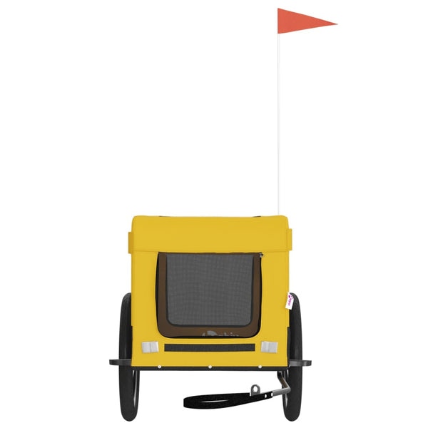 Lemmikinkuljetuskärry polkupyörään keltainen/musta kangas/rauta