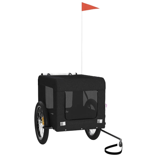 Lemmikinkuljetuskärry polkupyörään musta kangas&rauta