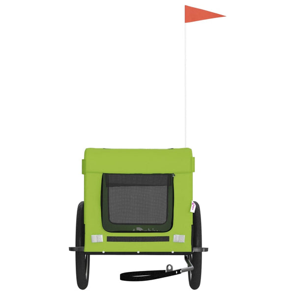 Lemmikinkuljetuskärry polkupyörään vihreä/musta kangas ja rauta