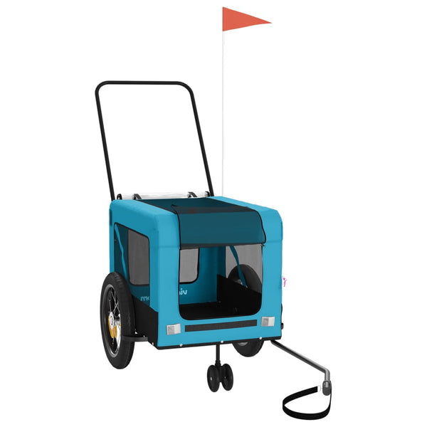 Lemmikinkuljetuskärry polkupyörään sin./musta kangas ja rauta