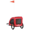 Lemmikinkuljetuskärry polkupyörään punainen kangas ja rauta