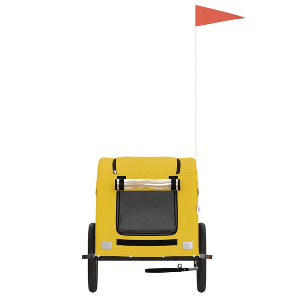 Lemmikinkuljetuskärry polkupyörään keltainen kangas ja rauta