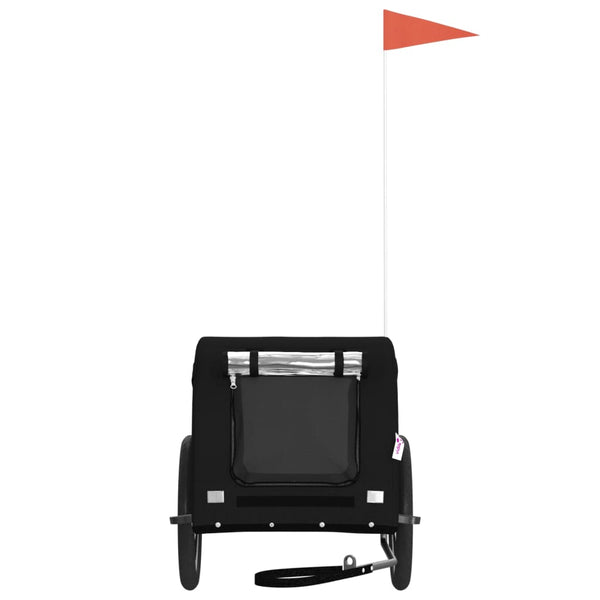 Lemmikinkuljetuskärry polkupyörään musta kangas ja rauta