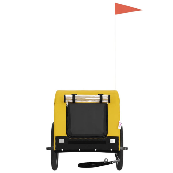 Lemmikinkuljetuskärry polkupyörään kelt./musta kangas ja rauta