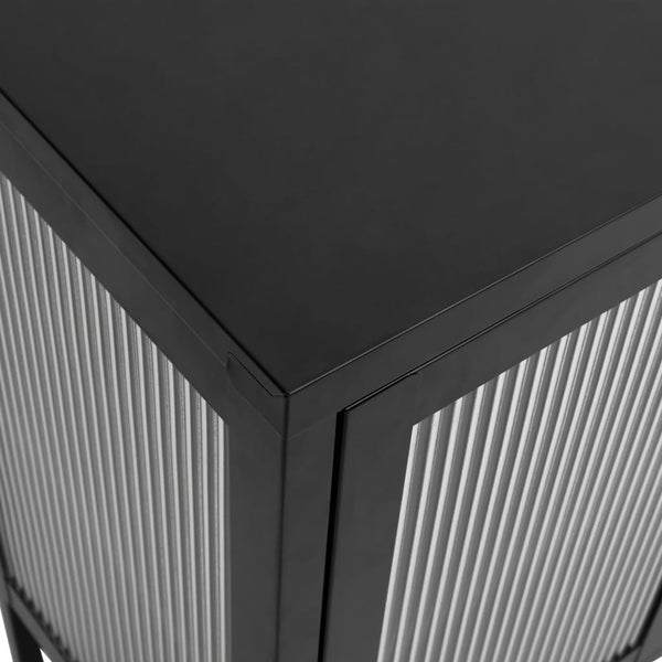 Senkki musta 105x35x70 cm lasi ja teräs