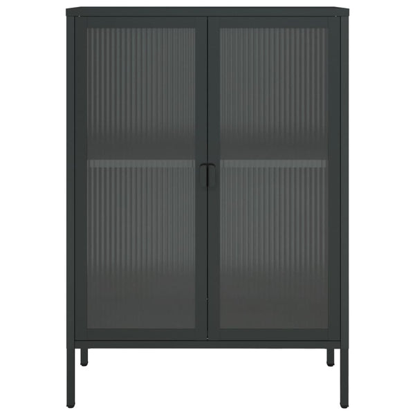 Senkki musta 75x35x105 cm lasi ja teräs