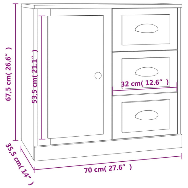 Senkki betoninharmaa 70x35,5x67,5 cm tekninen puu