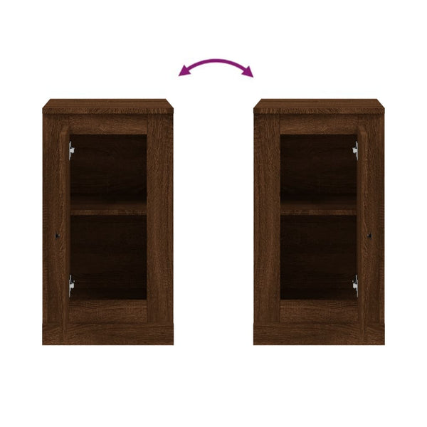 Senkit 2 kpl ruskea tammi 37,5x35,5x67,5 cm tekninen puu